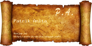 Patrik Anita névjegykártya